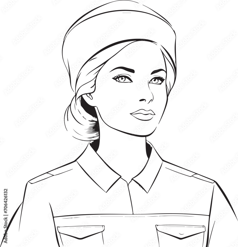hand drawn sketch of a nurse outline illustration generative ai hand drawn sketch of a nurse outline illustration generative ai