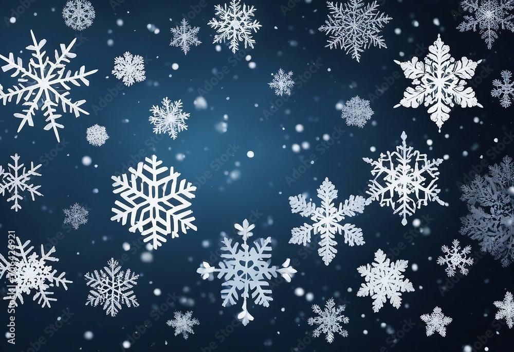 Vector heavy snowfall snowflakes in different shapes and forms Many white cold flake elements