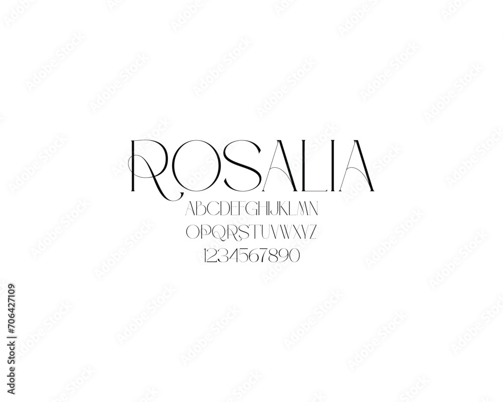 Rosalia Font, font, letters, number Rosalia Font, font, letters, number