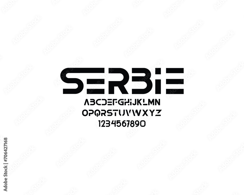 Serbie Font, font, letters, number Serbie Font, font, letters, number