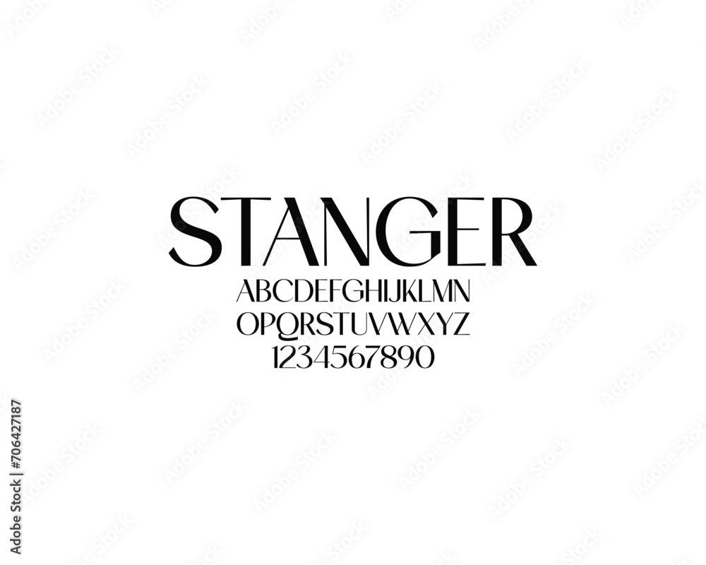 Stanger Font, font, letters, number