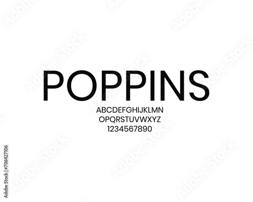 Poppins Font, font, letters, number