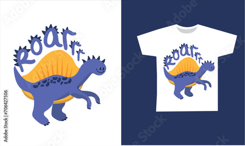 Dinosaur Vector. Cute dinosaur vectors, roar, pattern. Tshirt design