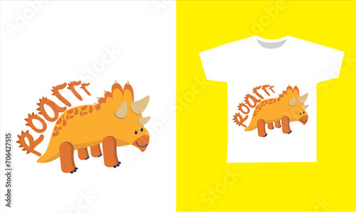 Dinosaur Vector. Cute dinosaur vectors, roar, pattern. Tshirt design