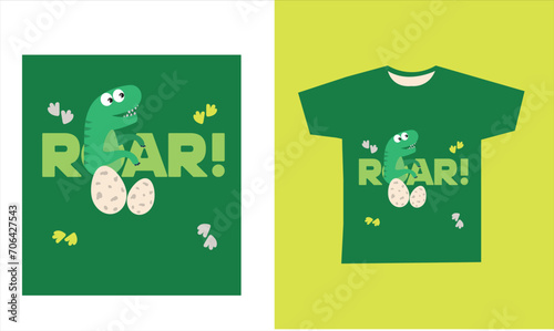 Dinosaur Vector. Cute dinosaur vectors, roar, pattern. Tshirt design