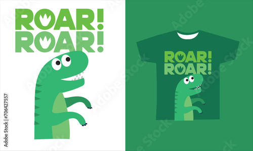 Dinosaur Vector. Cute dinosaur vectors, roar, pattern. Tshirt design