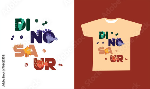 Dinosaur Vector. Cute dinosaur vectors, roar, pattern. Tshirt design