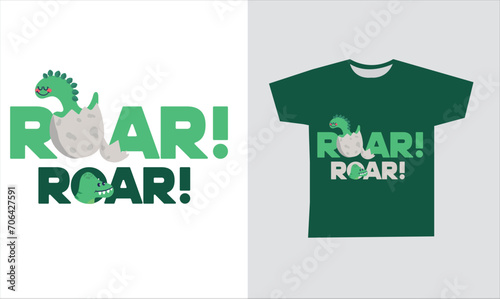 Dinosaur Vector. Cute dinosaur vectors, roar, pattern. Tshirt design