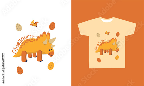 Dinosaur Vector. Cute dinosaur vectors, roar, pattern. Tshirt design