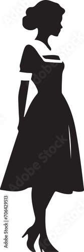 black silhouette of a female nurse generative ai