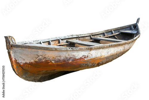Wooden Fishing Boat isolated on transparent background