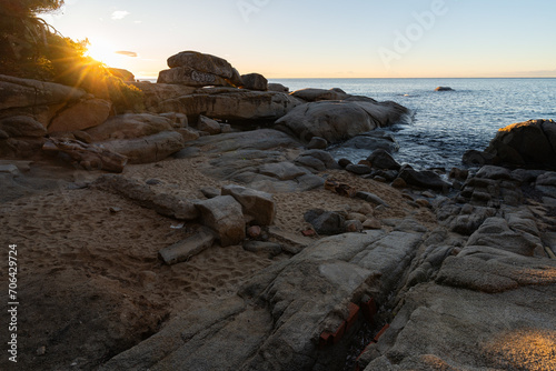 Cala de Roques Planes en Sant Antoni de Calonge, Costa Brava, Cataluña, España 