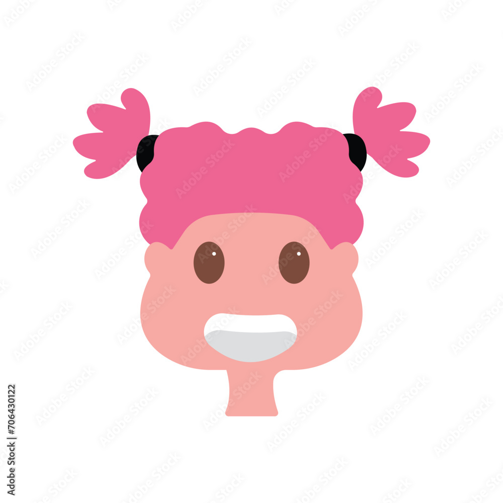 Fototapeta premium vector unique human character.with colored hair
