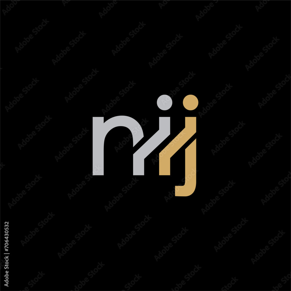 NIJ Letter Initial Logo Design Template Vector Illustration