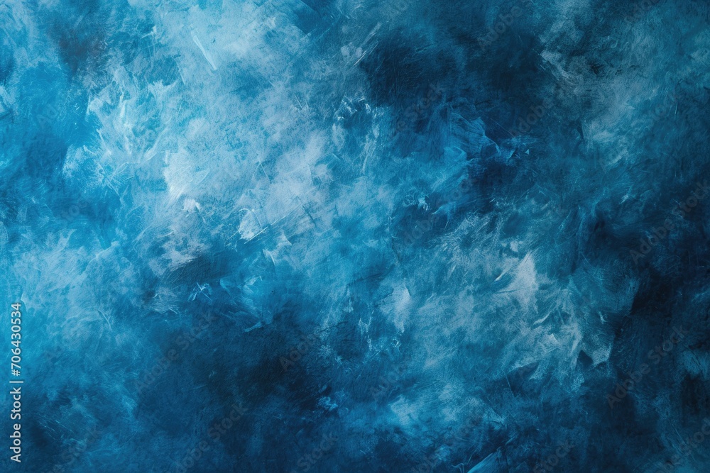 A painting depicting blue and white clouds against a black background. Suitable for various creative projects