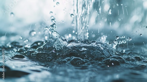 A detailed close-up of a water splash on a surface. This image captures the dynamic and fluid motion of water, making it ideal for various uses.