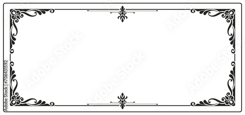 Black frame for name tag Vintage line prayer frame pattern for decoration. photo