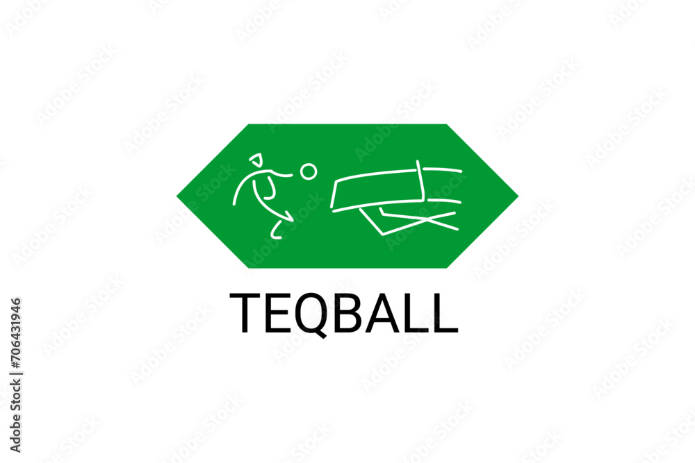 Teqball sport vector line icon. sportman, playing teqball. sport pictogram illustration. Teqball sport vector line icon. sportman, playing teqball. sport pictogram illustration.