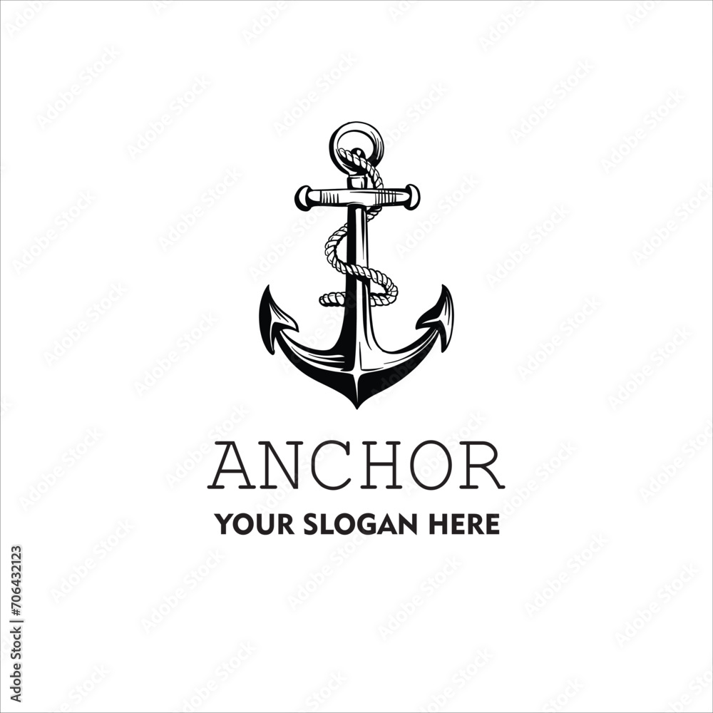 Marine retro element for logo with anchor,
Nautical ship anchor isolated white background Vector illustration for marine design Marine retro element for logo with anchor,
Nautical ship anchor isolated white background Vector illustration for marine design