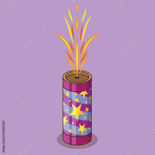illustration of a firecracker water fountain