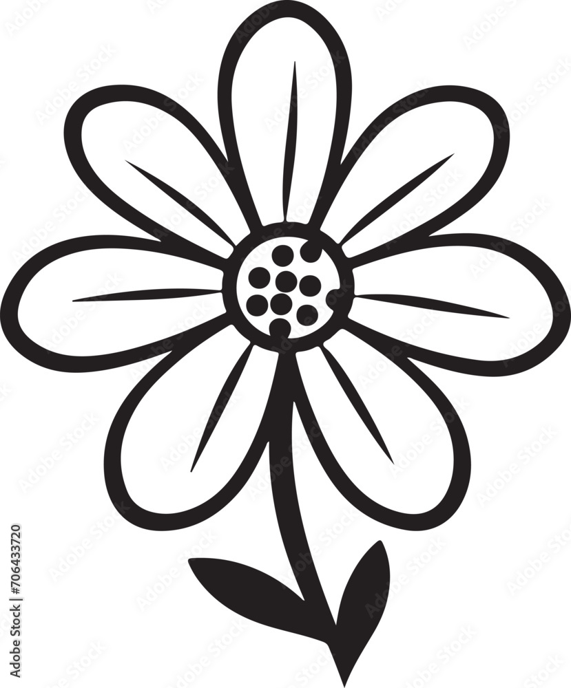 flat design floral art outline illustration generative ai flat design floral art outline illustration generative ai