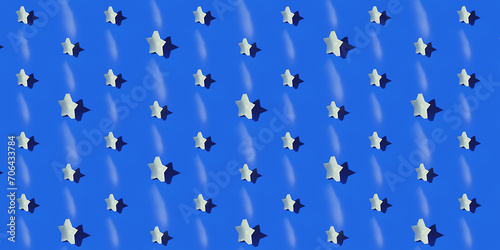 Star pattern background. Repeat 3d star wllpaper. 3d render.