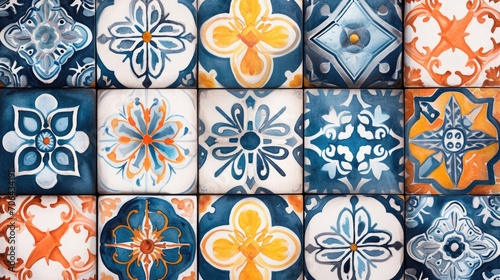 A close-up shot of a variety of different colored tiles. Perfect for adding a pop of color to any design project