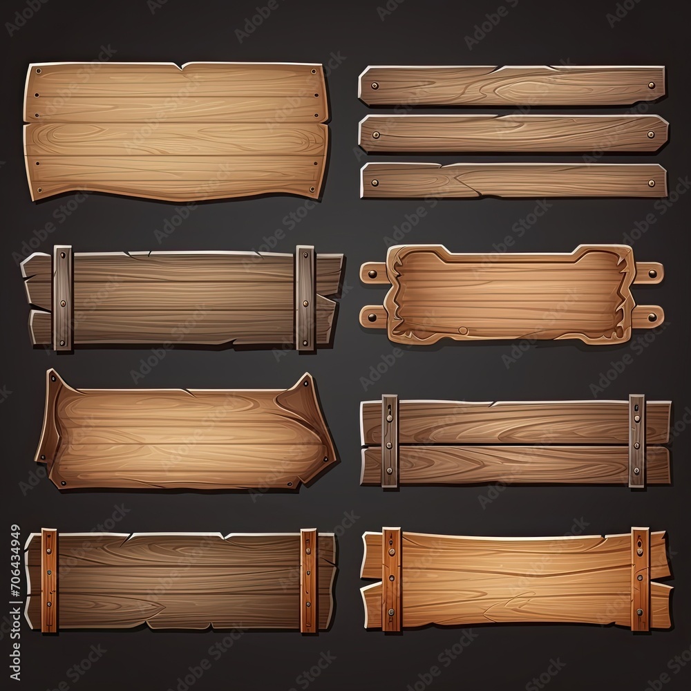 set of wooden signs illustration set of wooden signs illustration