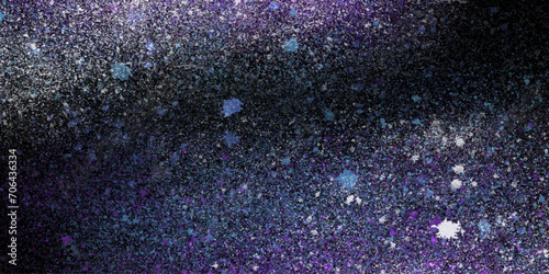 Black Purple spit on wall aquarelle painted,cosmic background backdrop surface,watercolor on grain surface.water ink powder on,wall background liquid color galaxy view. 