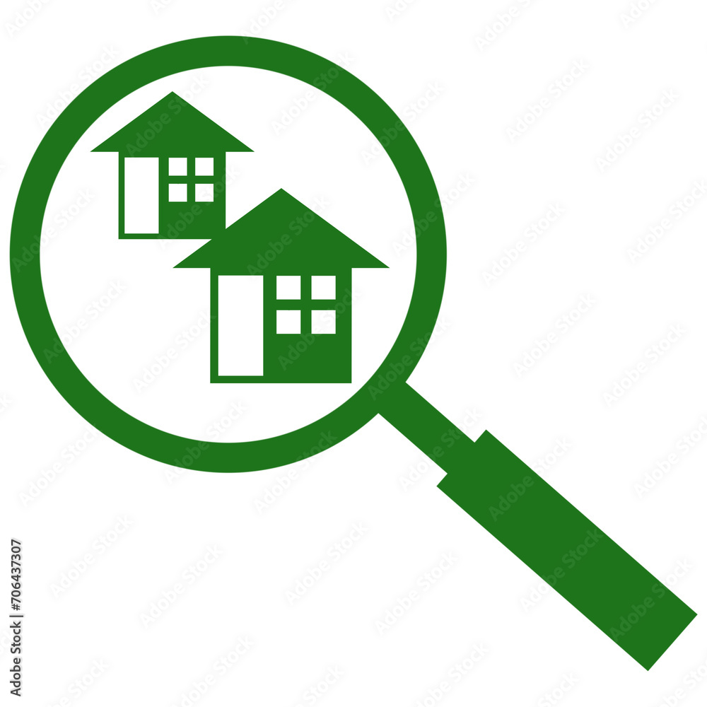 Green Real Estate Icon Isolated on White Green Real Estate Icon Isolated on White