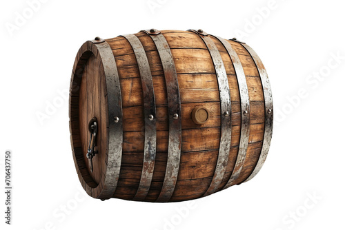 Wooden Barrel isolated on Transparent Background