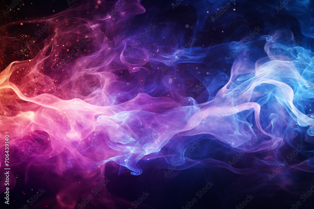 Obraz premium Dynamic and Mysterious Abstract Background with Fire, Water, Smoke, and Sparks