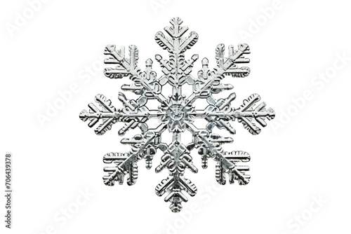 Silver Snowflake isolated on Transparent Background