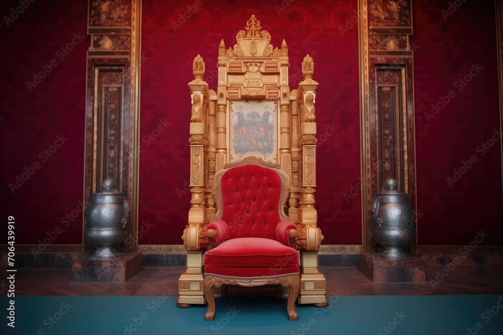 red velvet throne in a candlelit chamber