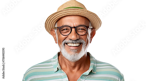 Wise Brazilian Elder in Glasses on a transparent background © rzrstudio