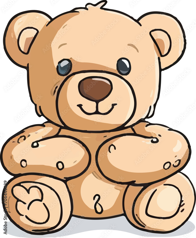 Obraz premium Cute cartoon teddy bears on white background icon vector