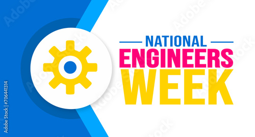 February is National Engineers Week background template. Holiday concept. background, banner, placard, card, and poster design template with text inscription and standard color. vector illustration.