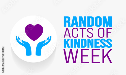 February is Random Acts of Kindness Week background template. Holiday concept. background, banner, placard, card, and poster design template with text inscription and standard color. vector