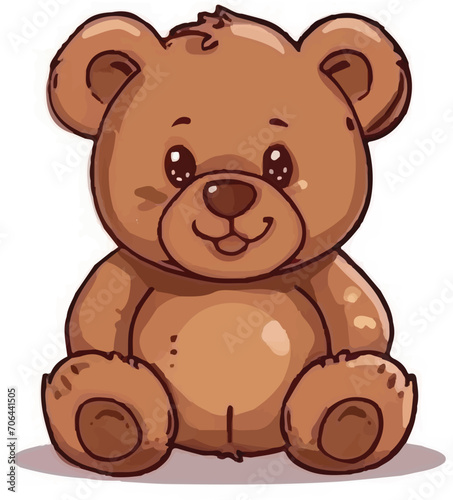 Cute cartoon teddy bears on white background icon vector
