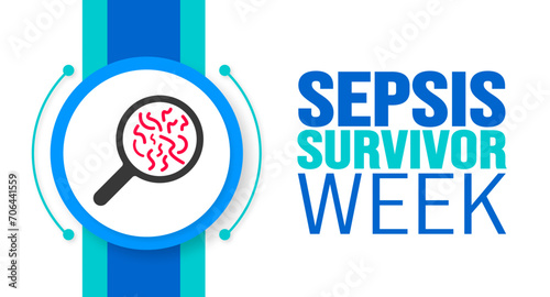 February is Sepsis Survivor Week background template. Holiday concept. background, banner, placard, card, and poster design template with text inscription and standard color. vector illustration.