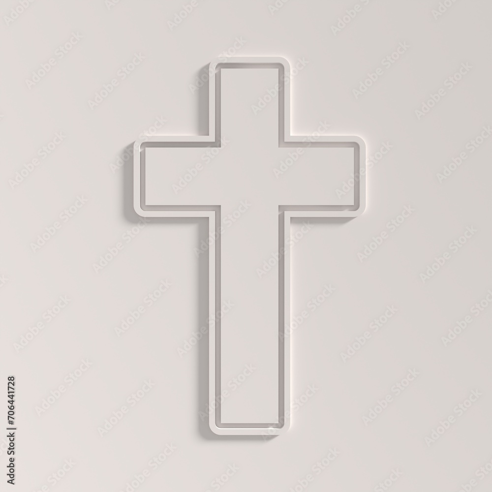 Christian cross. Religion concept illustration. 3D render Christian cross. Religion concept illustration. 3D render