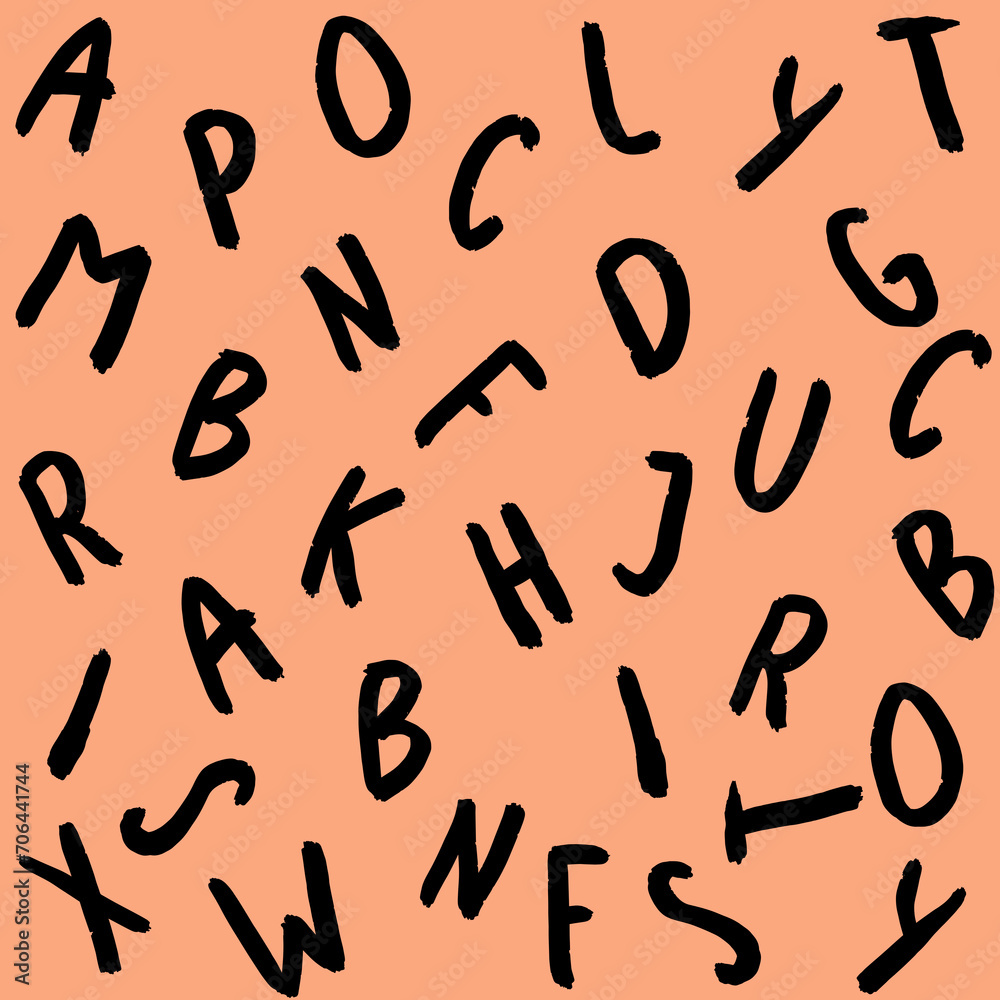 template with the image of keyboard symbols. set of letters. Surface template. pastel red orange background template with the image of keyboard symbols. set of letters. Surface template. pastel red orange background
