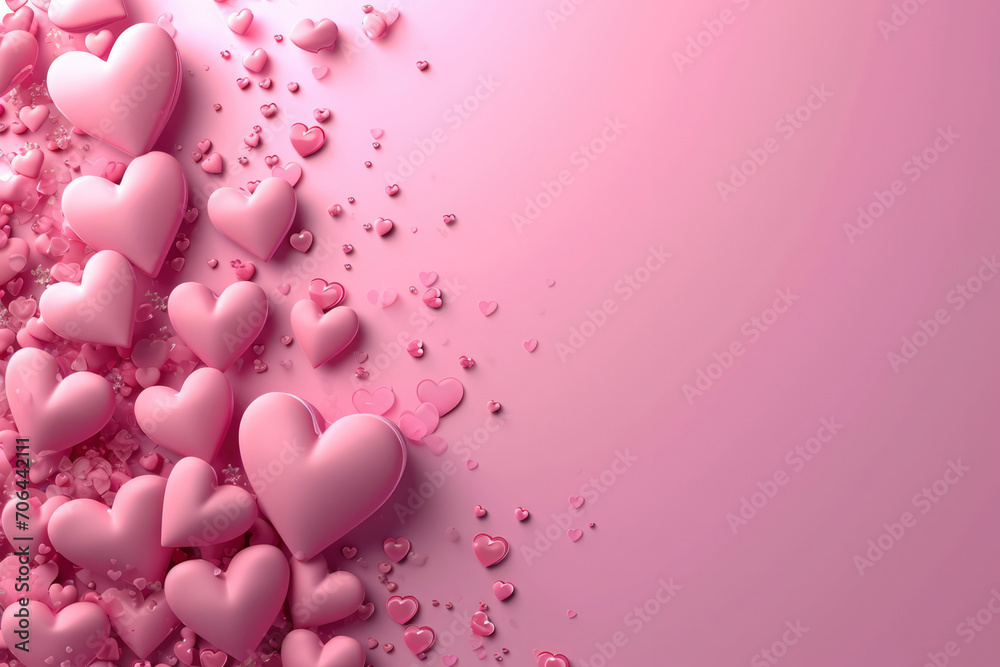 Valentine's Day Heart Shape on Viva Magenta Background