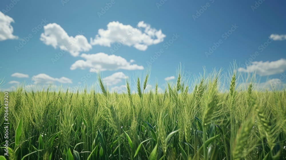 Wheat Field Under Blue Sky
Lush wheat field reaching towards a vast blue sky, depicting rural tranquility. Wheat Field Under Blue Sky
Lush wheat field reaching towards a vast blue sky, depicting rural tranquility.