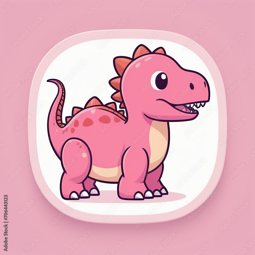 High-Quality Minimalist Pink Dinos Illustration