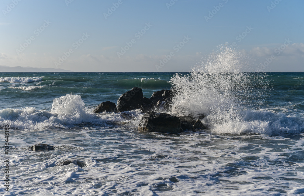 Fototapeta premium winter Mediterranean sea on the island of Cyprus 2