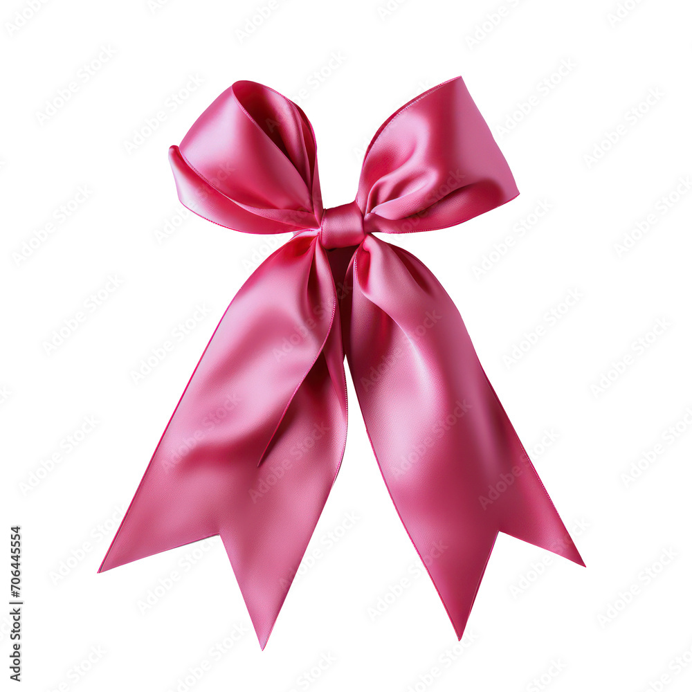 Pink bow isolated on white