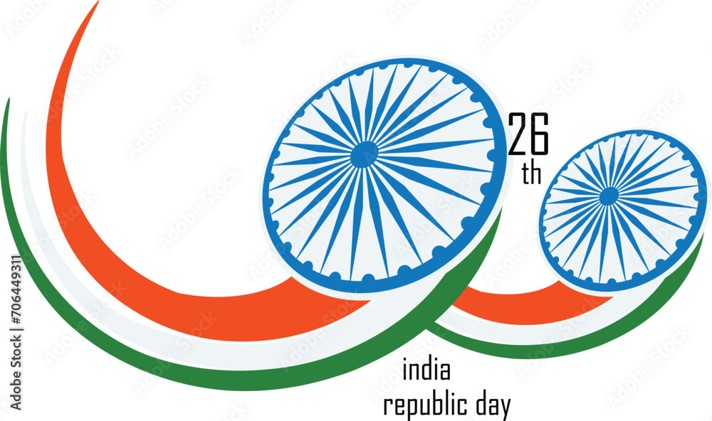 Obraz premium Happy republic day calligraphy vector image