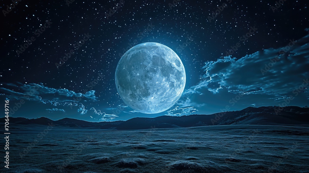 Fototapeta premium Moonlight star strike. Generative AI.