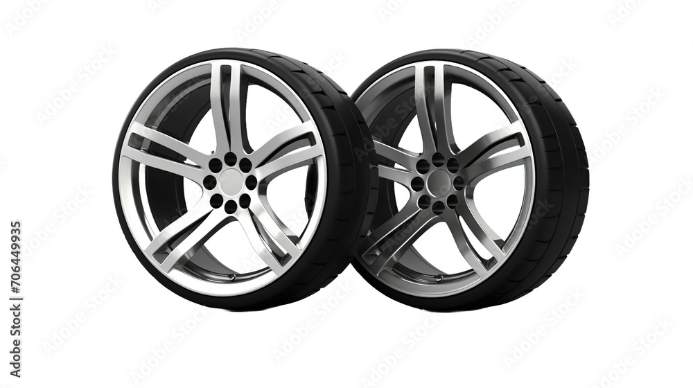 new car tires on transparent background